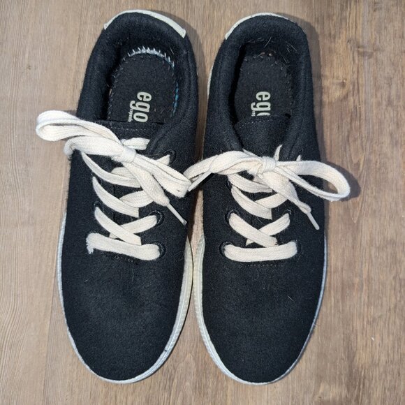 Egos Copenhagen Merino Wool Sneaker Shoes Unisex Black White EU 40 / US 9 wmns - Picture 2 of 11
